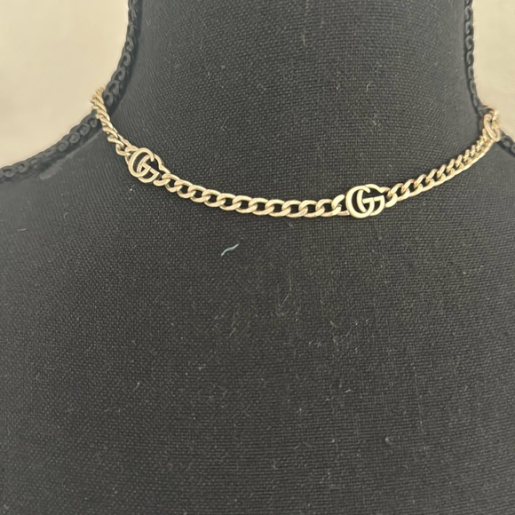 Repurposed Gucci Necklace Minimalist Choker (Brushed Gold) - Picture 3 of 4